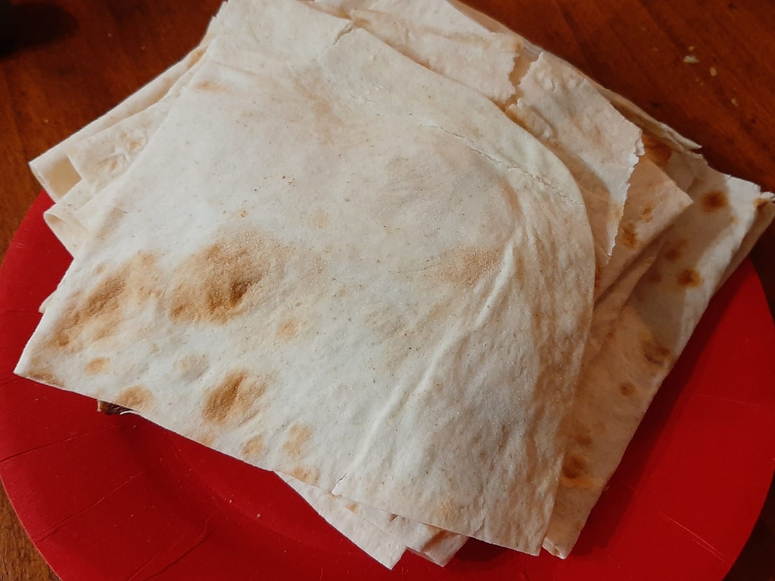 Boiling-water lavash served as a natural-light editorial food photograph