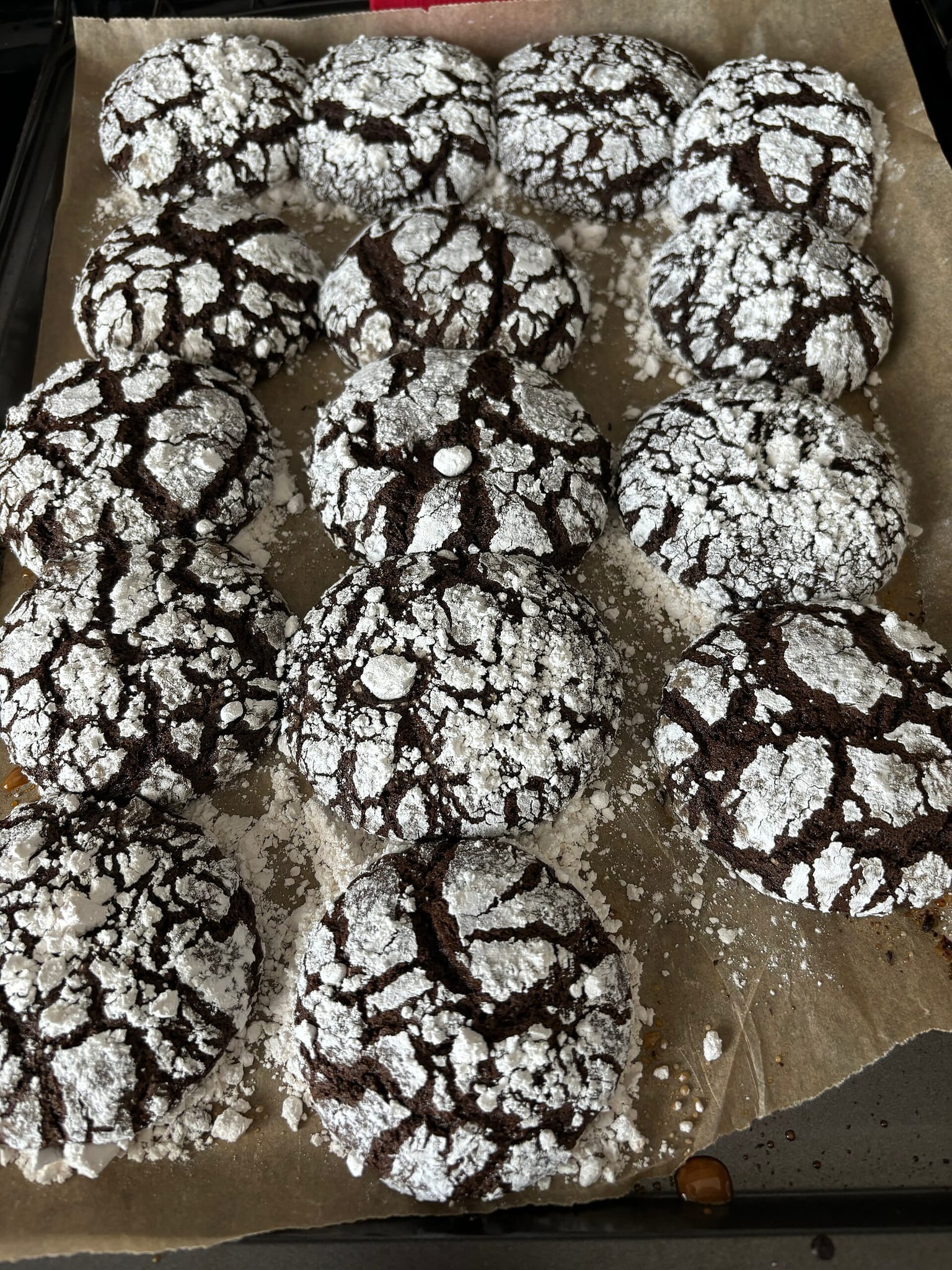 Chocolava cookies arranged for serving