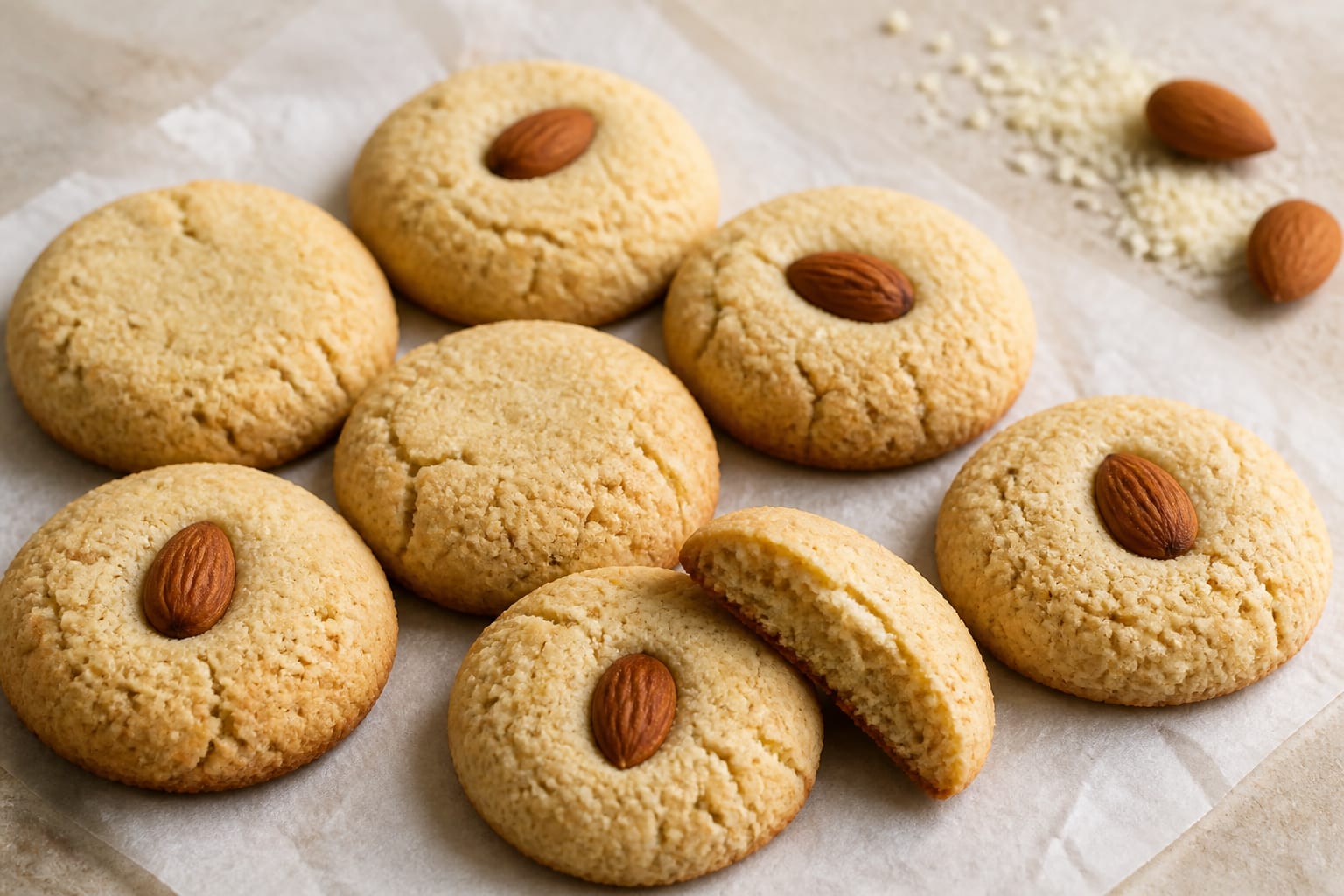 Five-ingredient almond-flour cookies arranged for serving