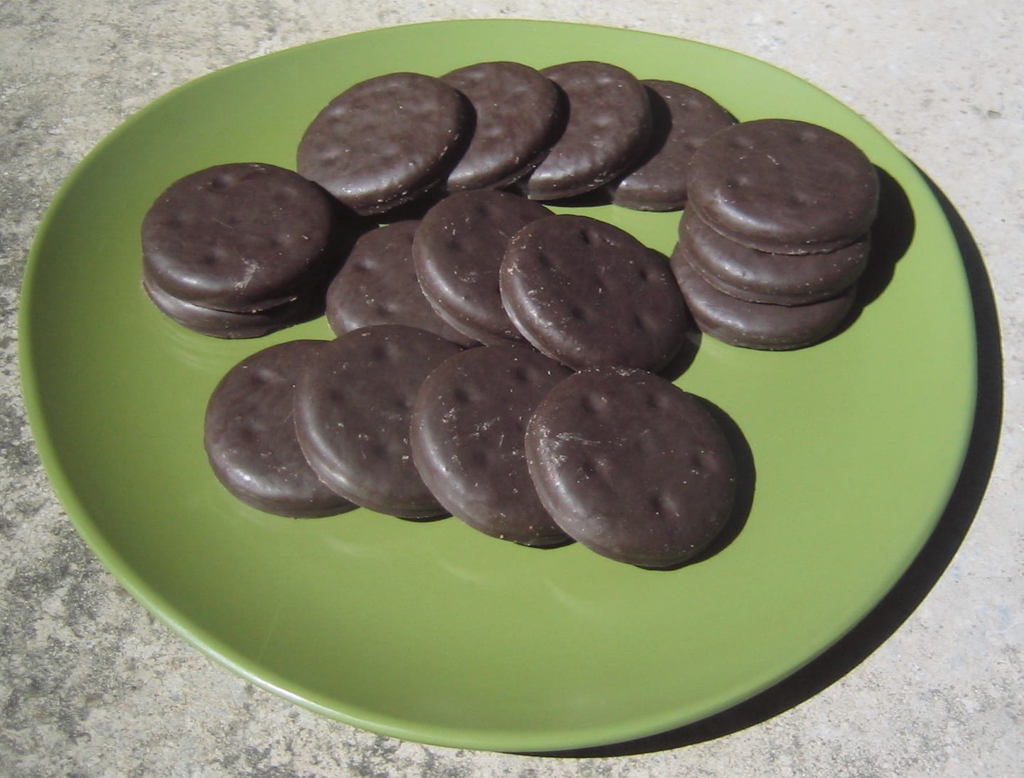 Gluten-free thin mint-style cookies arranged for serving