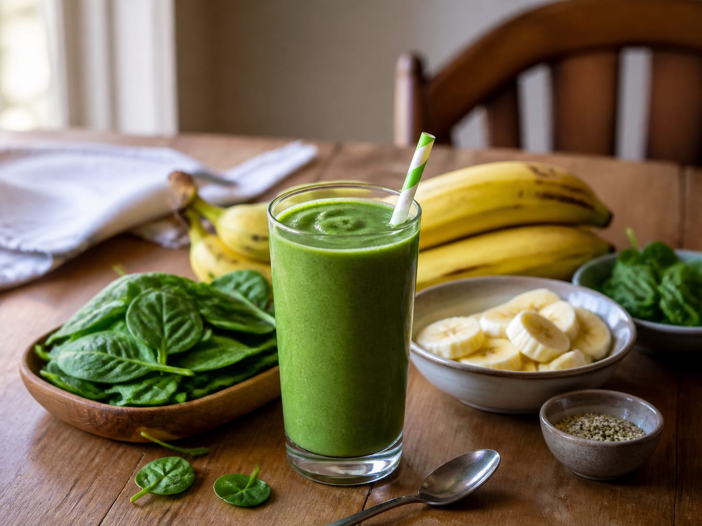 Grüner Smoothie, plated for serving