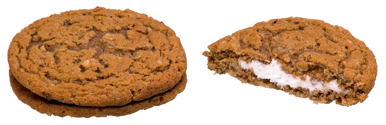 Keto-style oat-fiber cream pies arranged for serving