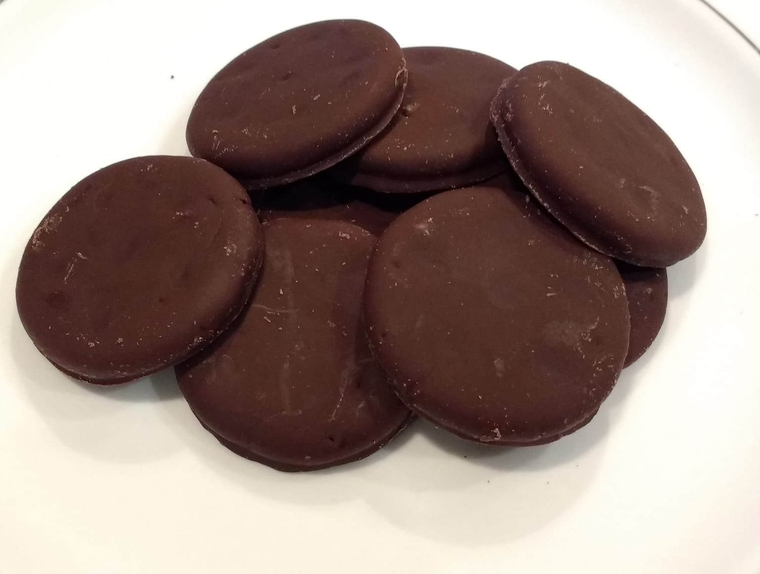 Keto-style almond thin mint cookies arranged for serving