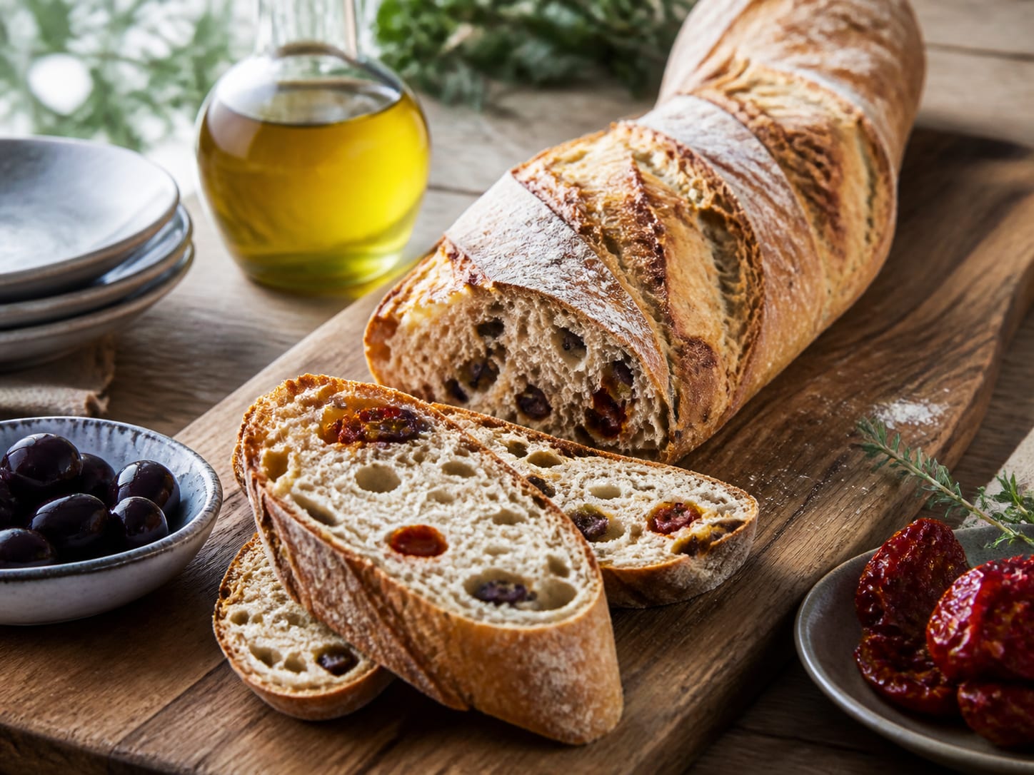 Mediterranes Baguette, plated for serving