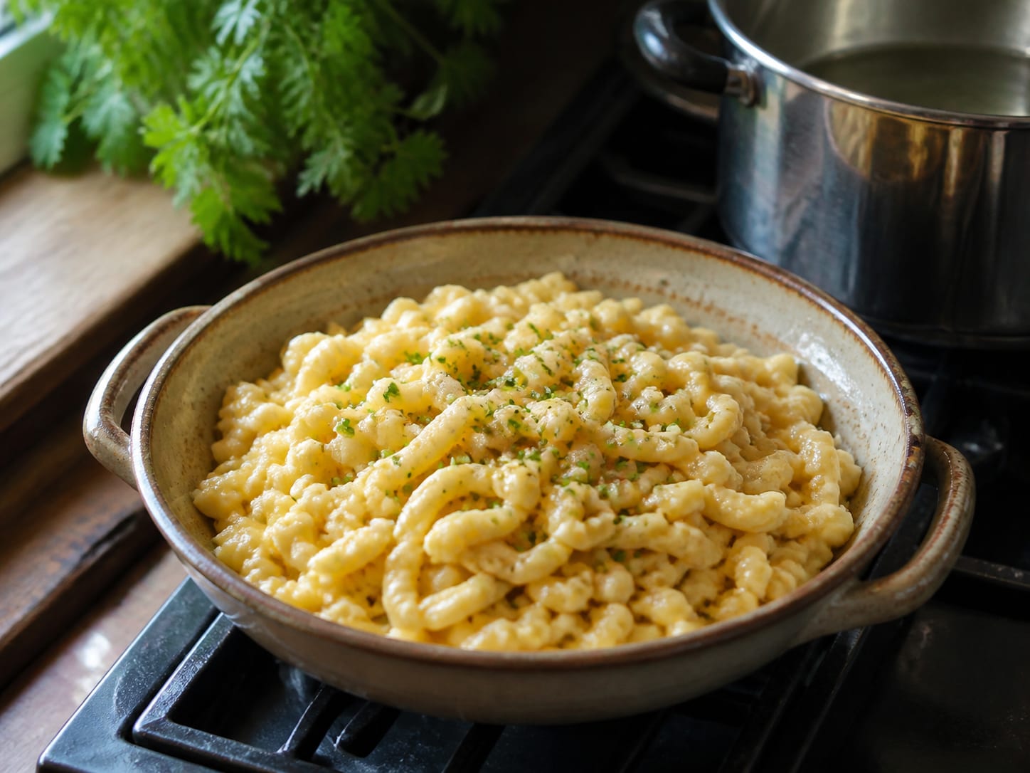 Nockerl / Spätzle, zum Servieren angerichtet