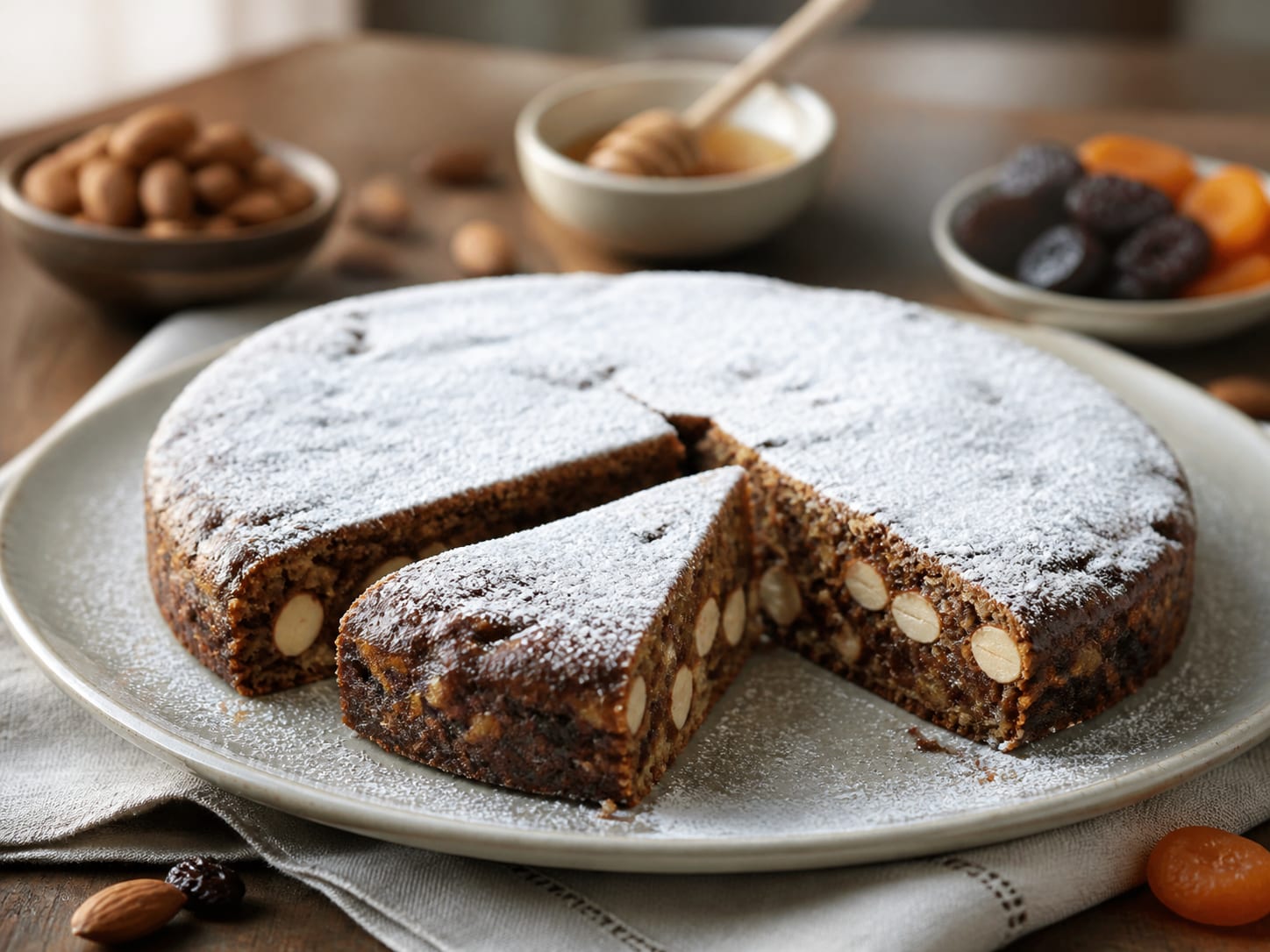 Panforte de Siena, plated for serving