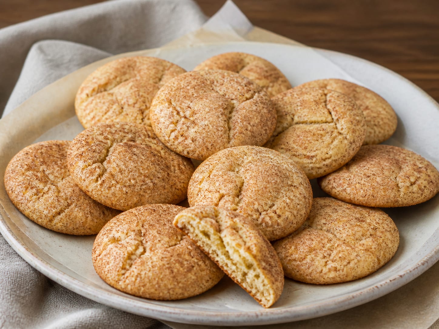 Snickerdoodles zum Servieren angerichtet