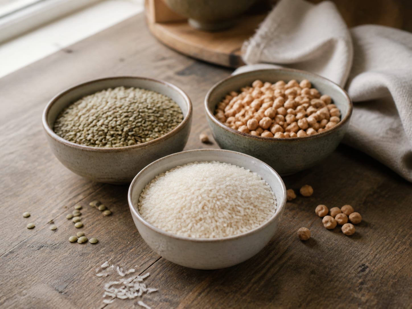 Rice, lentils and dried beans
