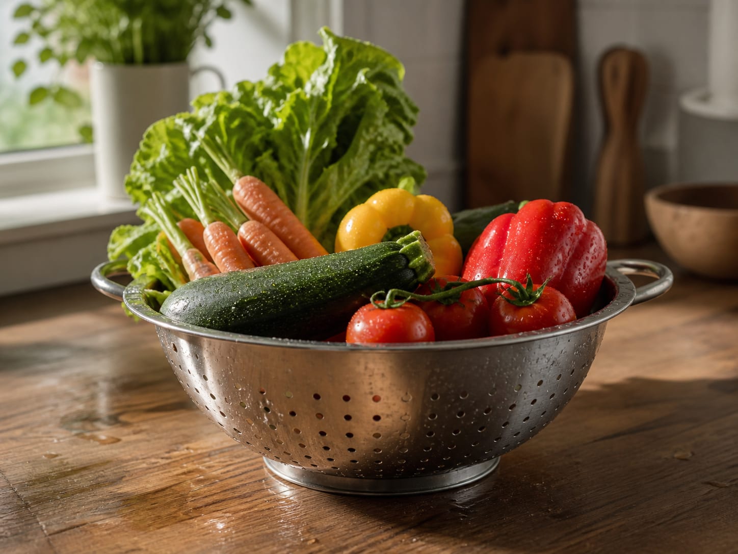 Fresh vegetables, washed and ready to prep